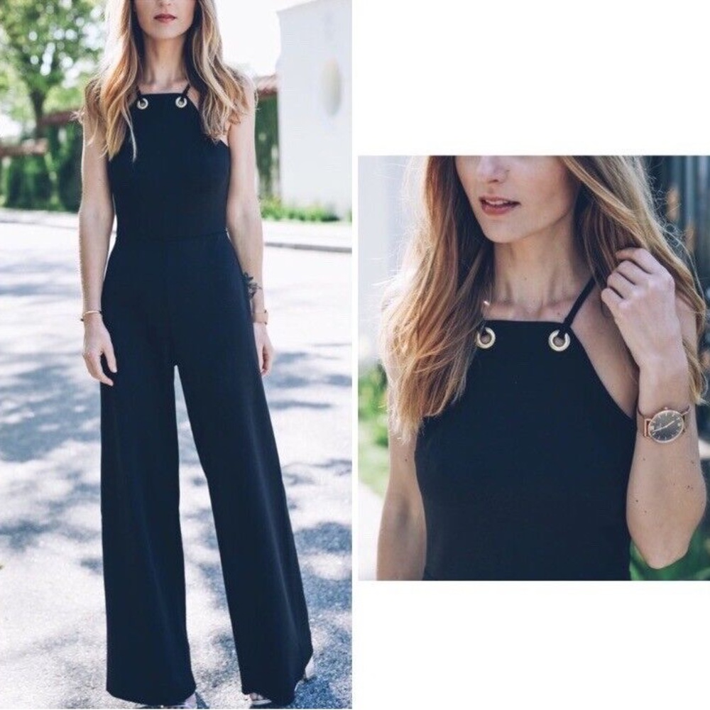 Express black business casual wide leg Jumpsuit